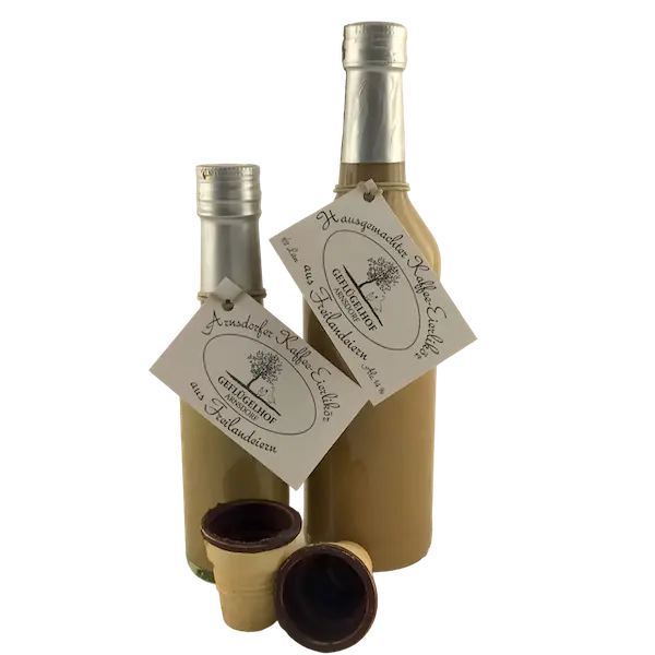 Arnsdorfer Kaffee-Eierlikör Auswahl – Geflügelhof Arnsdorf Arnsdorfer Eierlikör Kaffee kaufen – 200 ml und 500 ml