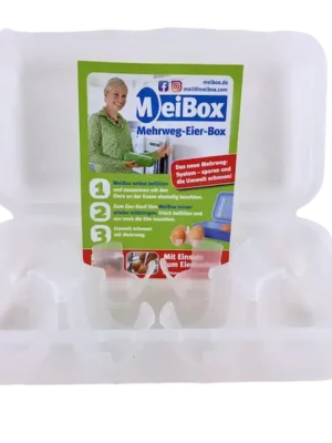 MeiBox Mehrweg-Eierbox für 8 Eier – Geflügelhof Arnsdorf, Penig MeiBox Mehrweg-Eierbox für 8 Eier vom Geflügelhof Arnsdorf in Penig